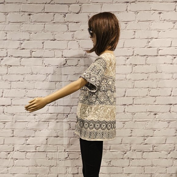 ANTHROPOLOGIE - Stunning Meadow Rue embroidered lace sequin ivory top - Picture 9 of 12